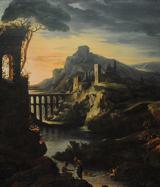 Theodore   Gericault Landscape with an Aquaduct Spain oil painting art